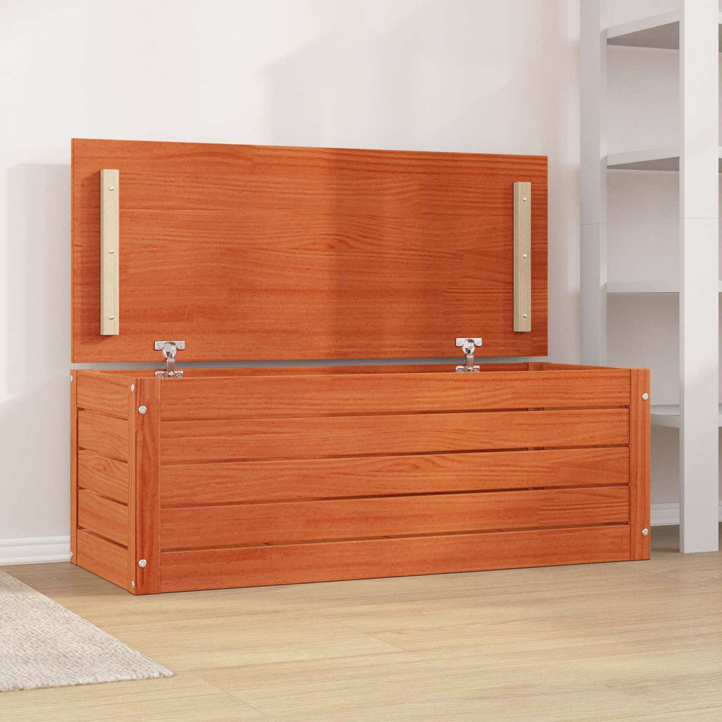 Aufbewahrungsbox mit Speicher Wachsbraun 89 x 36,5 x 33 cm