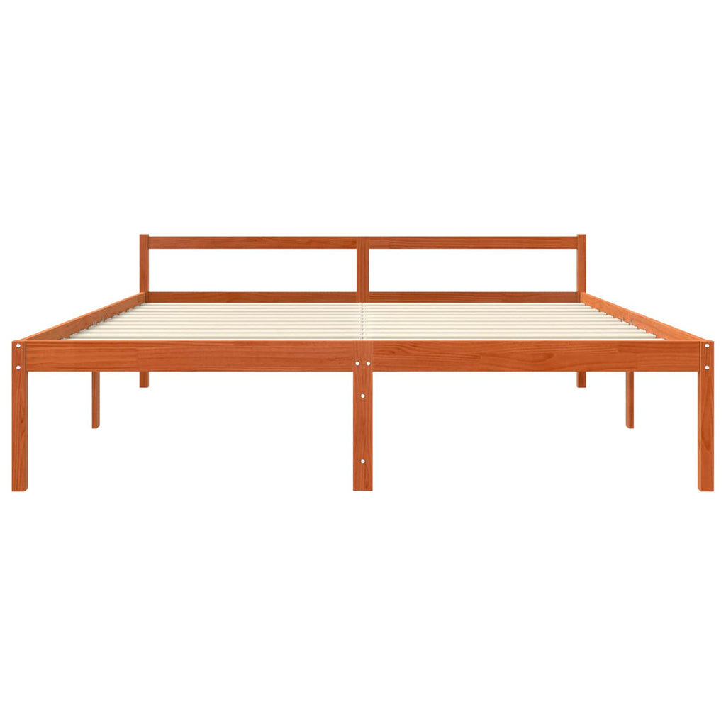 Bettrahmen Wachsbraun 200 x 200 cm Massives Kiefernholz