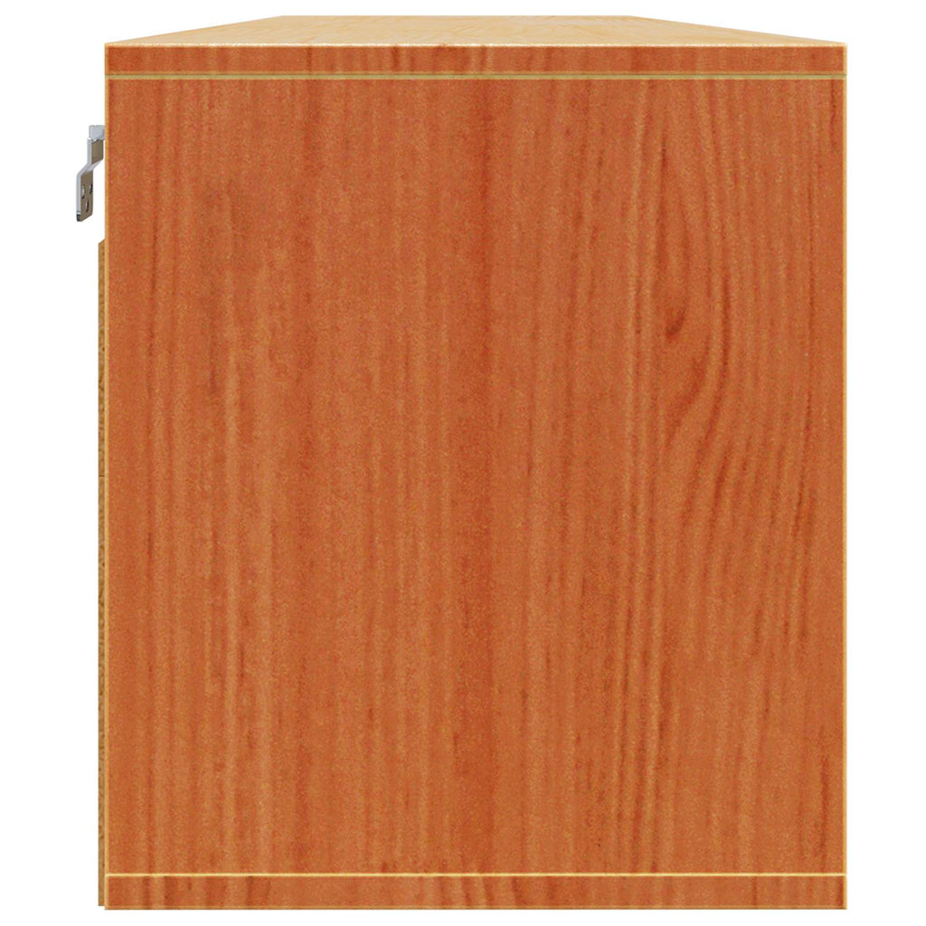 Wandschrank mit Regal mit Tür 2 pcs Wachsbraun 80 x 30 x 35 cm