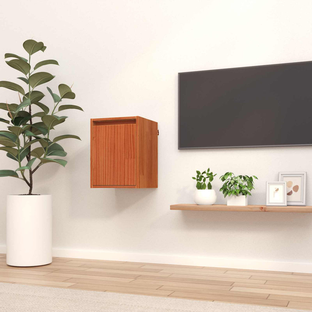 Wandschrank Wachsbraun 30 x 30 x 40 cm Massives Kiefernholz
