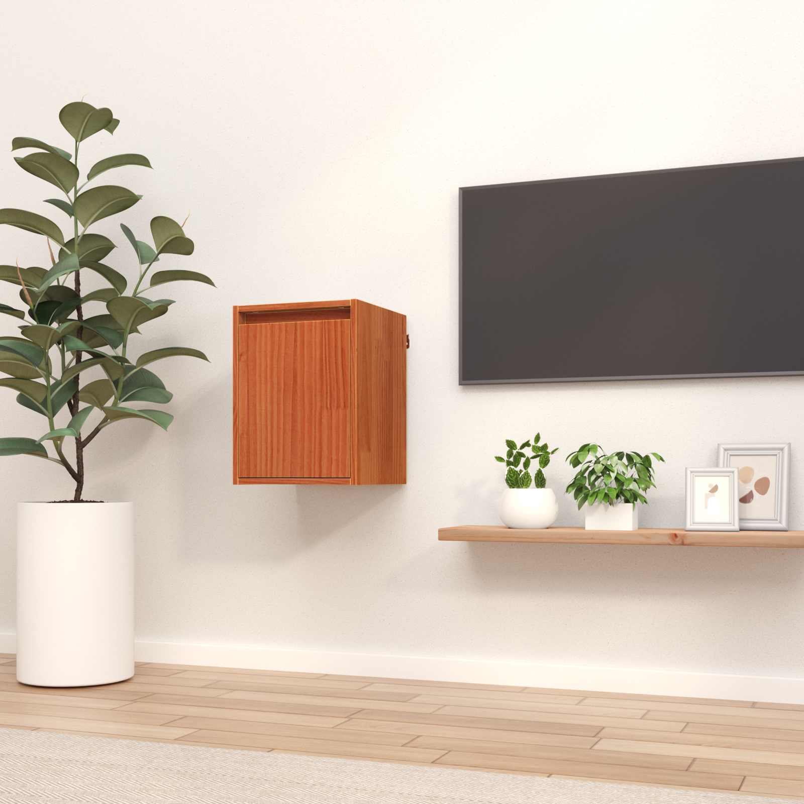 Wandschrank Wachsbraun 30 x 30 x 40 cm Massives Kiefernholz