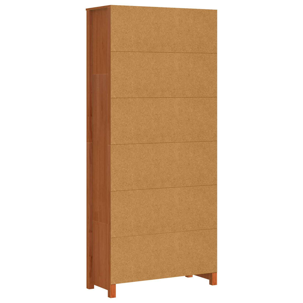Bücherregal Wachsbraun 80 x 35 x 183 cm Massives Kiefernholz