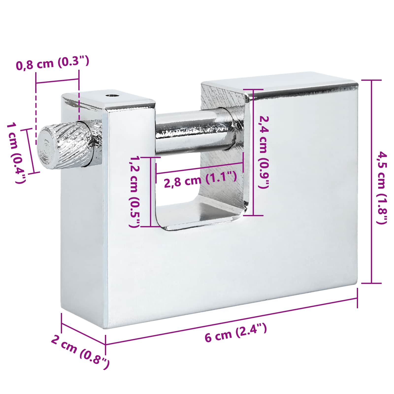 Vorhängeschloss 6 pcs Silber Stahl