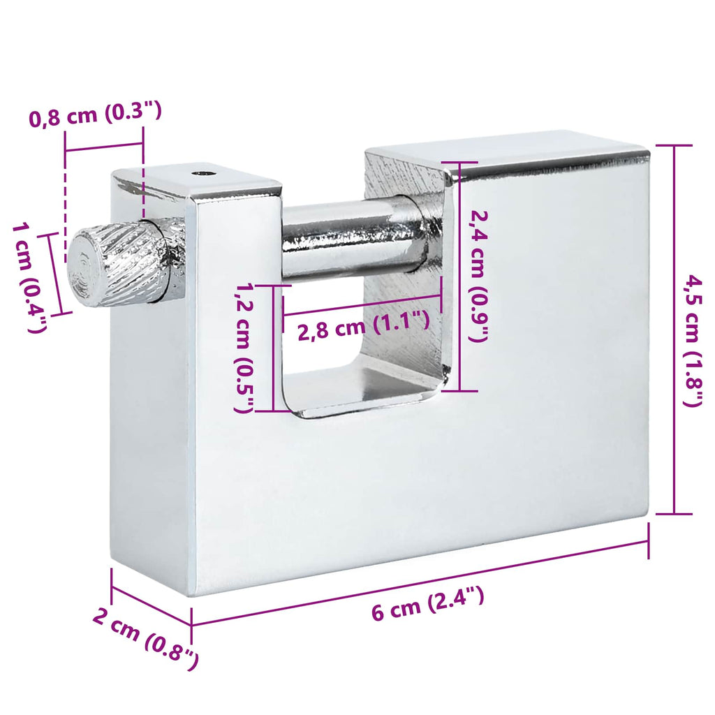 Vorhängeschloss 12 pcs Silber Stahl