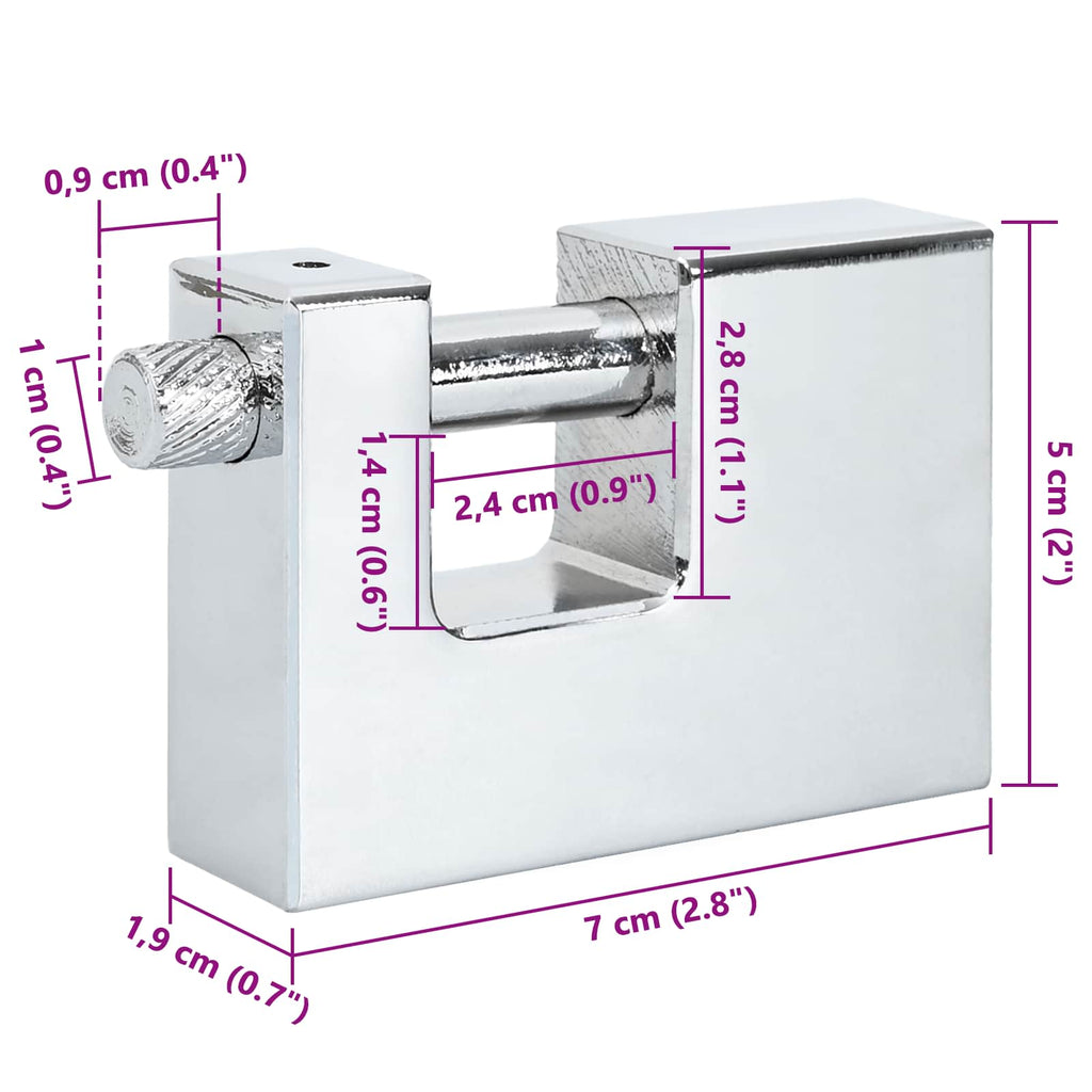 Vorhängeschloss 6 pcs Silber Stahl