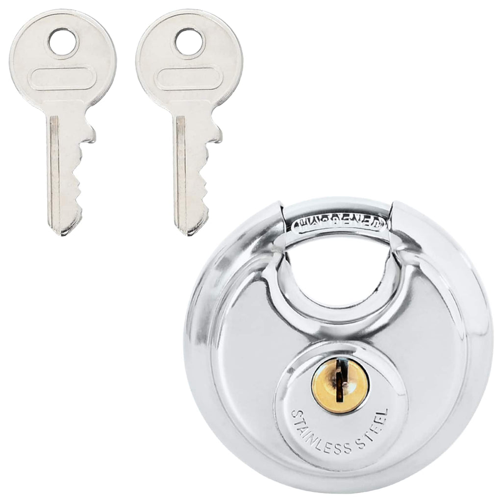 Diskusschlösser mit Schlüsseln 6 pcs Silber 6 x 2,3 x 6 cm