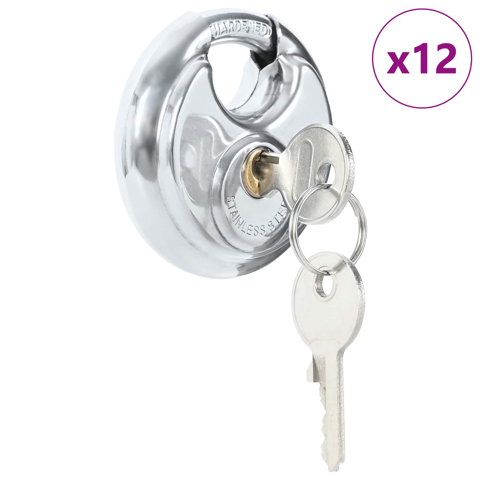 Diskusschlösser mit Schlüsseln 12 pcs Silber 7 x 2,4 x 7 cm
