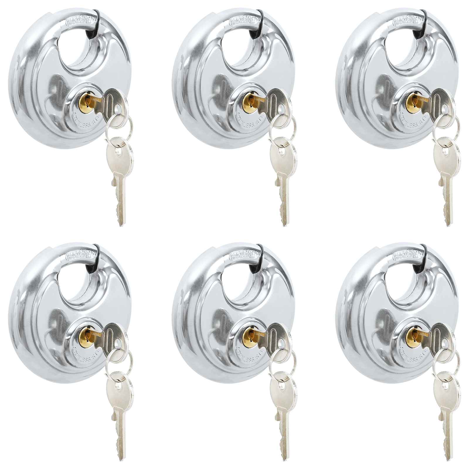 Diskusschlösser mit Schlüsseln 6 pcs Silber 8 x 2,8 x 8 cm