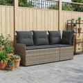 Gartenarmsessel mit Ecksofa 2 Stück Grau und Dunkelgrau