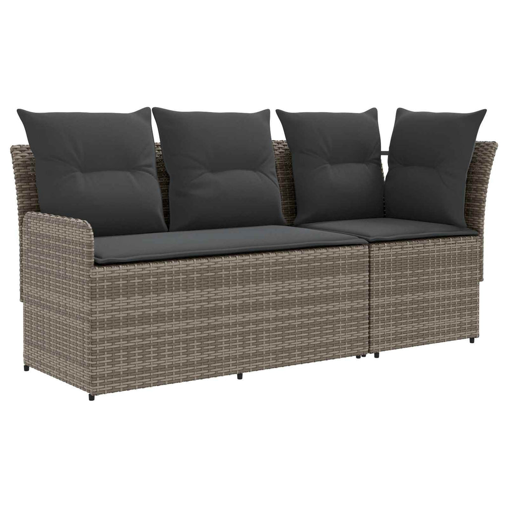 Gartenarmsessel mit Ecksofa 2 Stück Grau und Dunkelgrau