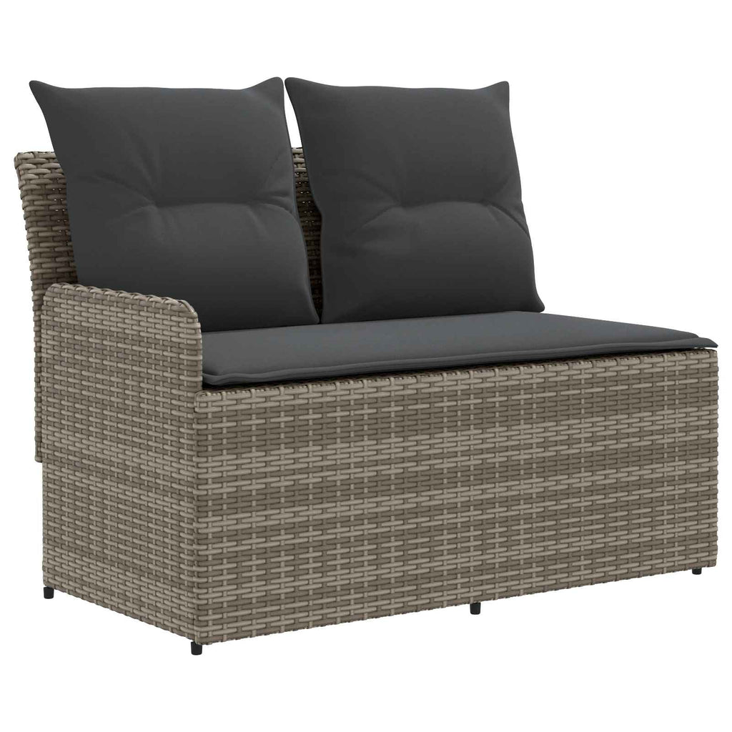 Gartenarmsessel mit Ecksofa 2 Stück Grau und Dunkelgrau