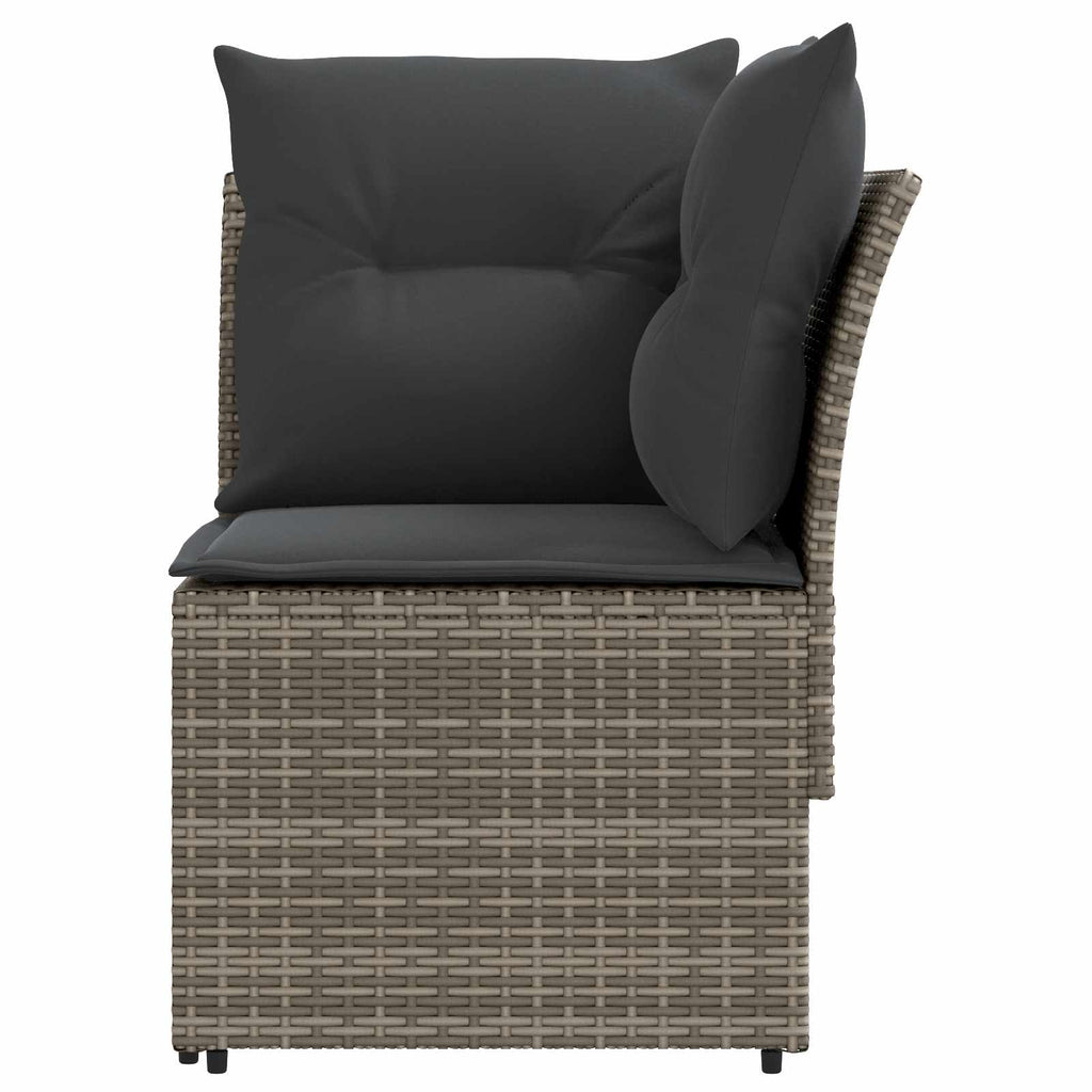 Gartenarmsessel mit Ecksofa 2 Stück Grau und Dunkelgrau