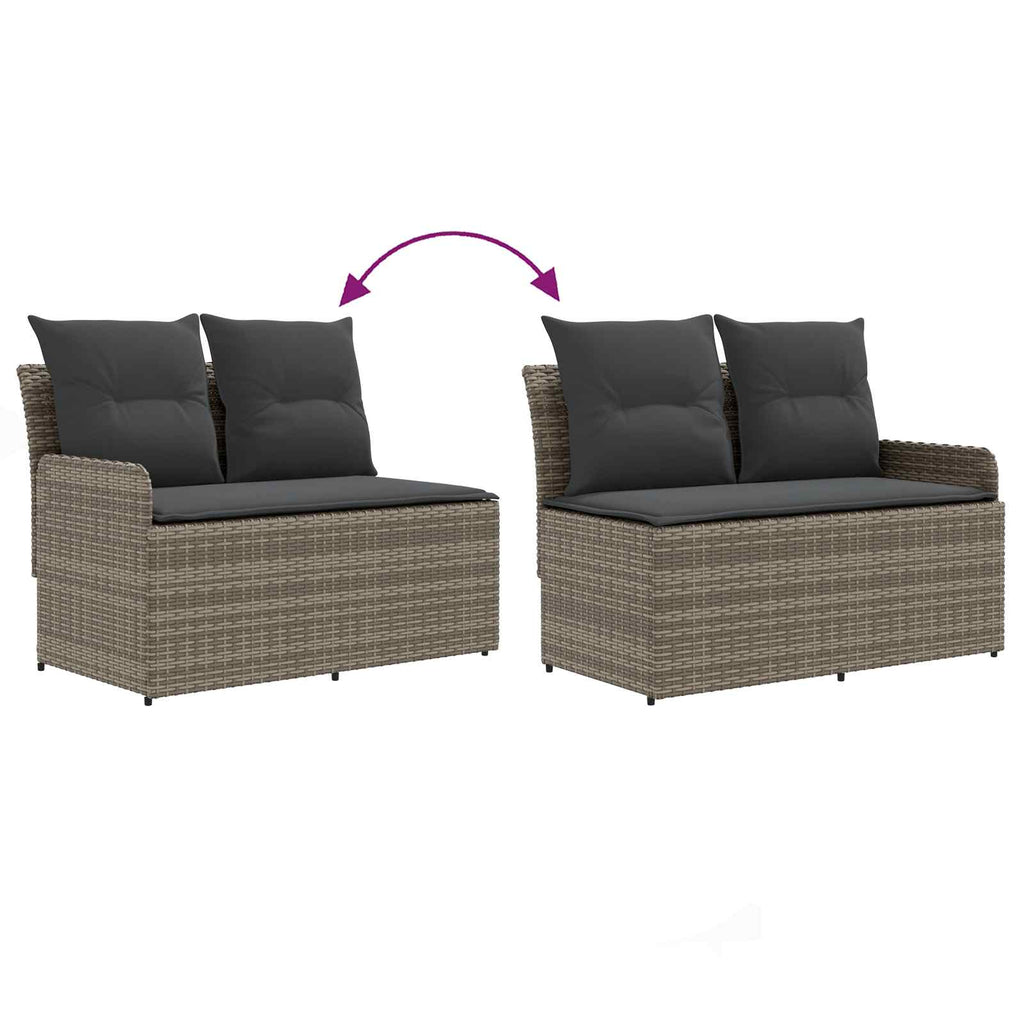 Gartenarmsessel mit Ecksofa 2 Stück Grau und Dunkelgrau