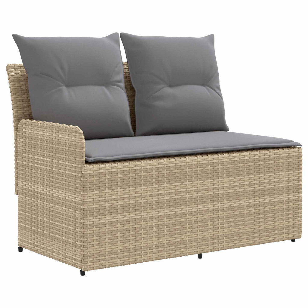 Gartenarmsessel mit Ecksofa 2 Stück Beige und Hellgrau