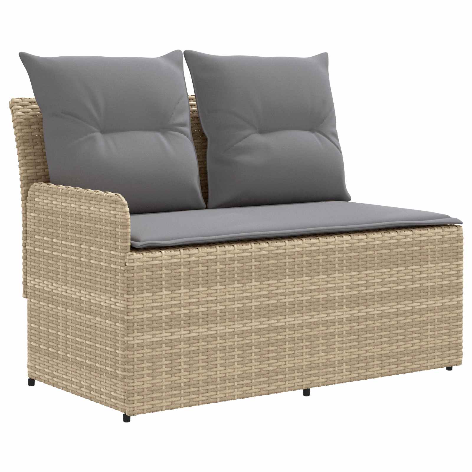 Gartenarmsessel mit Ecksofa 2 Stück Beige und Hellgrau