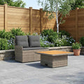 Garten Armlehnen Sofa mit Klapptisch 2 Stück PE-Rattan
