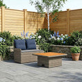 Garten Armlehnen Sofa mit Klapptisch 2 Stück PE-Rattan