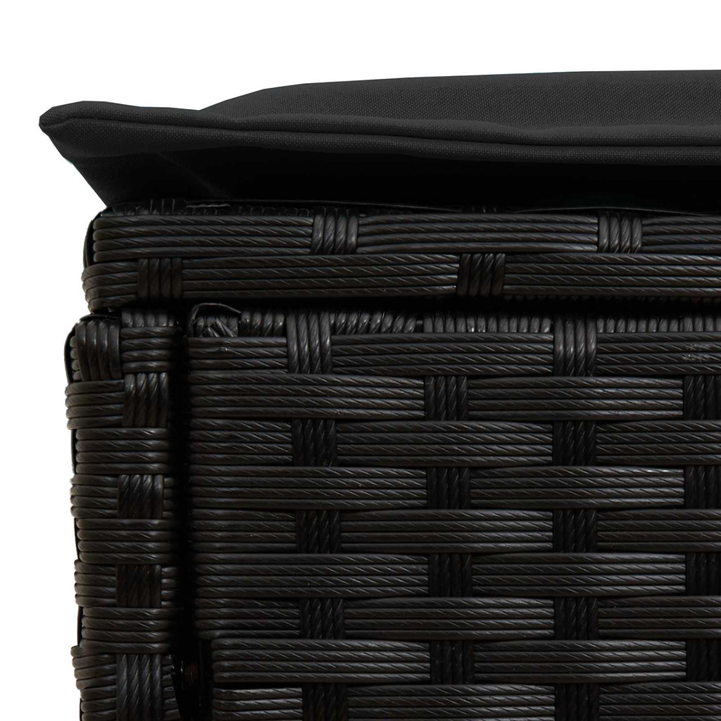 Garten-Fußhocker 2 Stück Schwarz 38 x 38 x 45 cm PE-Rattan