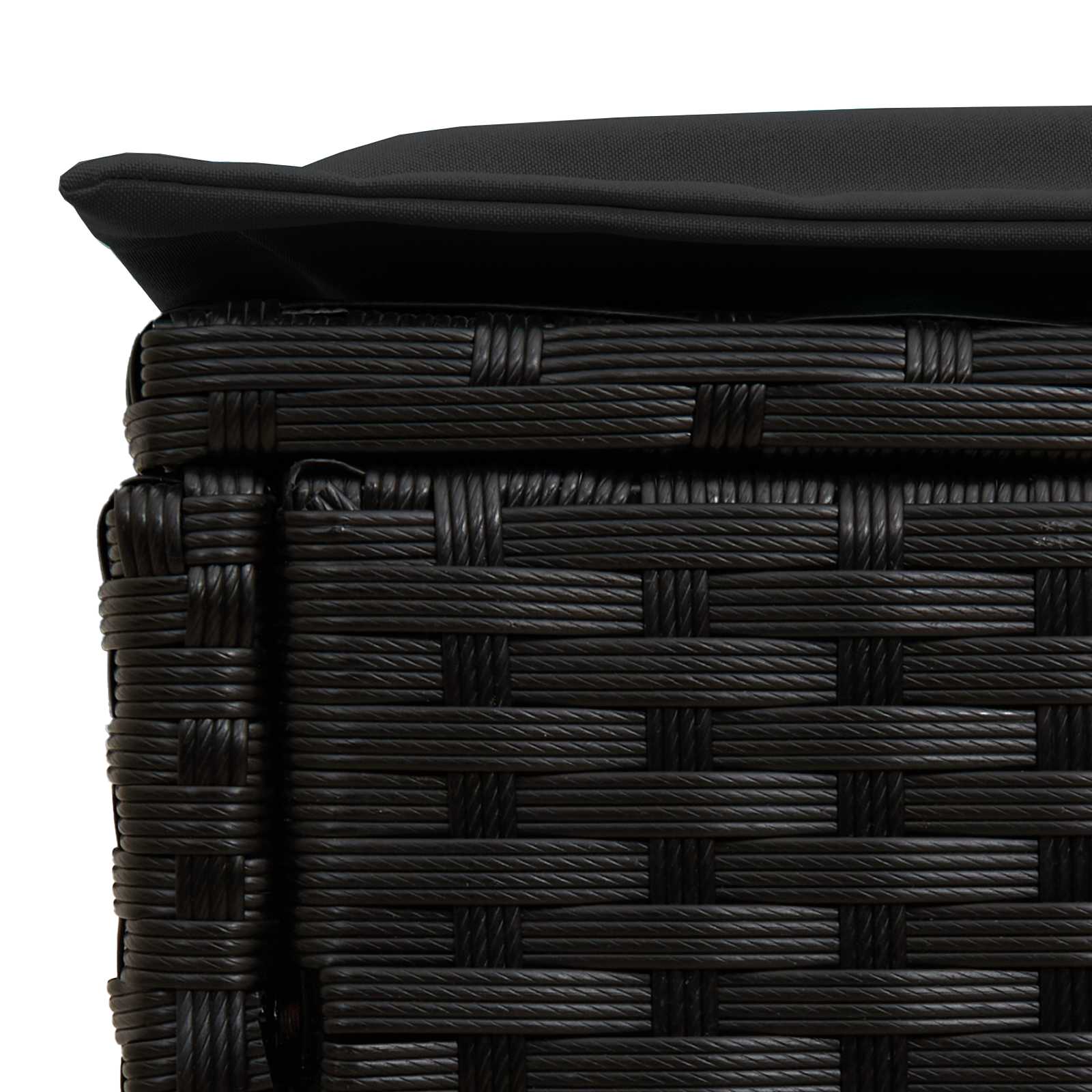 Garten-Fußhocker 2 Stück Schwarz 38 x 38 x 45 cm PE-Rattan