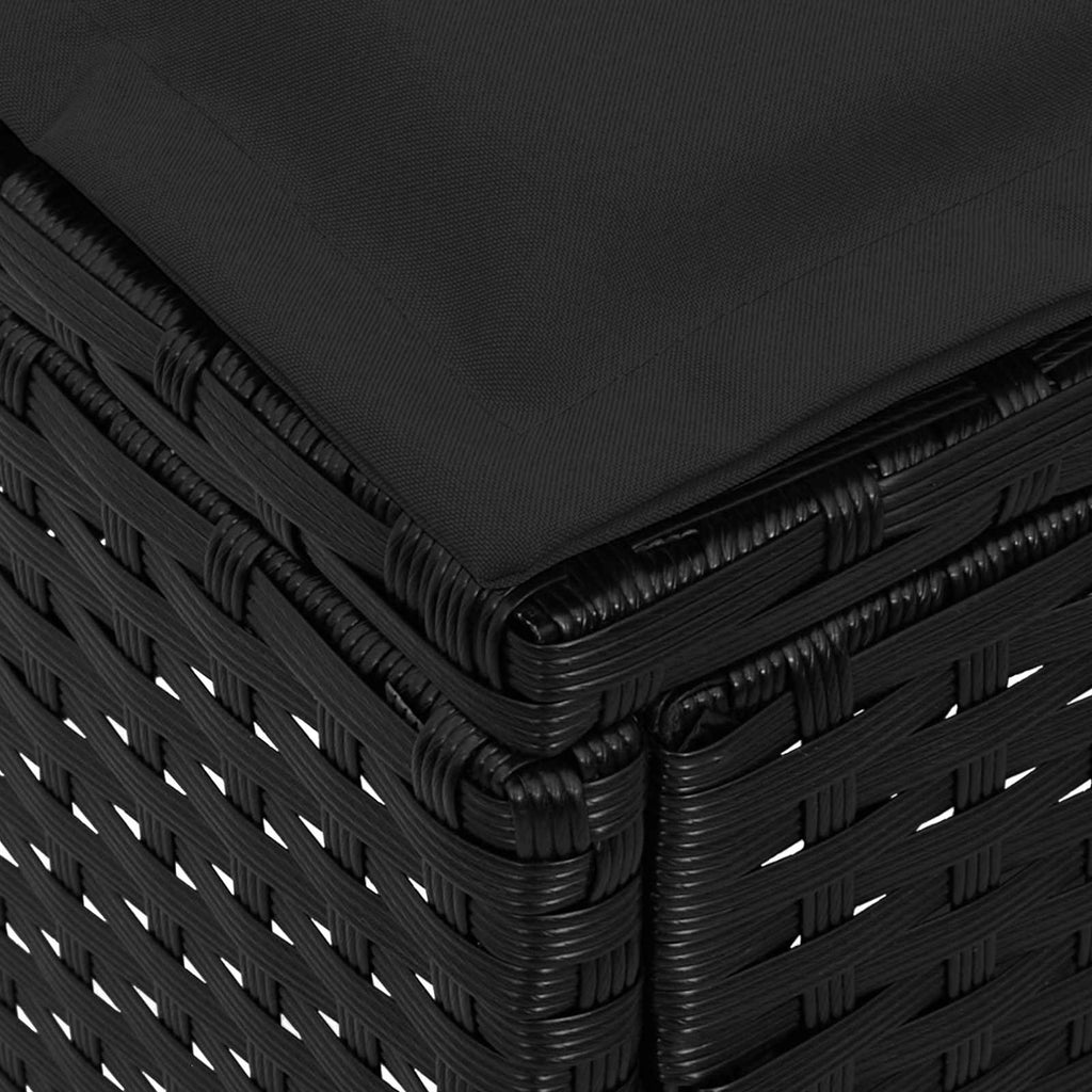Garten-Fußhocker 2 Stück Schwarz 38 x 38 x 45 cm PE-Rattan