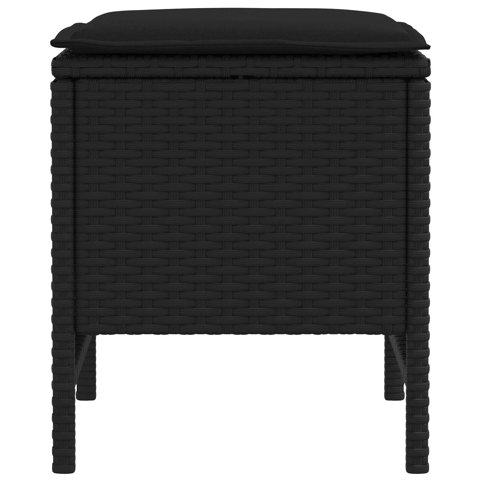 Garten-Fußhocker 2 Stück Schwarz 38 x 38 x 45 cm PE-Rattan