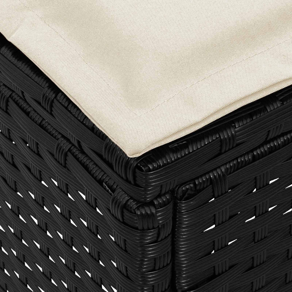 Garten-Fußhocker 2 Stück Schwarz und Creme 38 x 38 x 45 cm