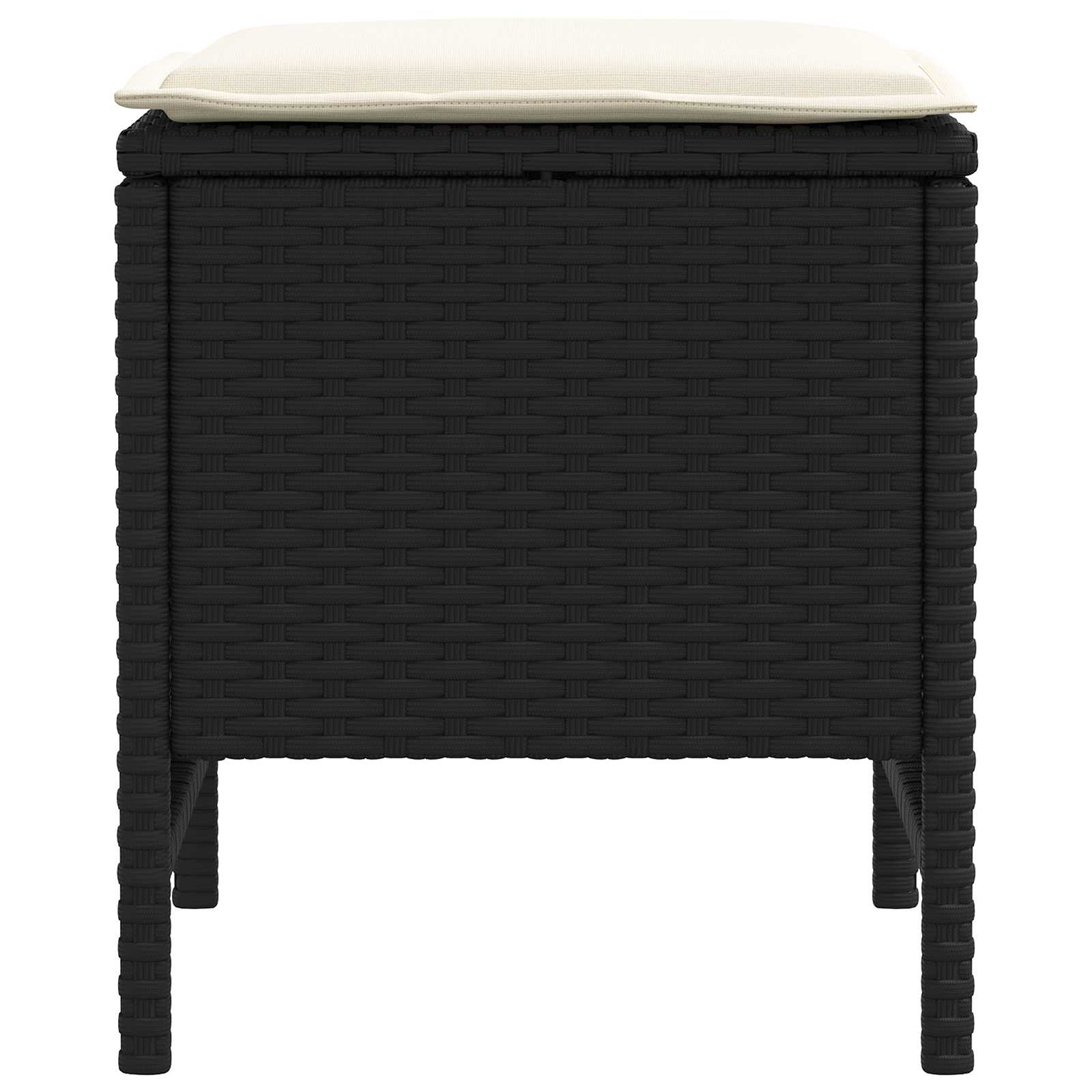Garten-Fußhocker 2 Stück Schwarz und Creme 38 x 38 x 45 cm