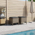 Garten-Fußhocker 2 Stück Grau und Dunkelgrau 38 x 38 x 45 cm