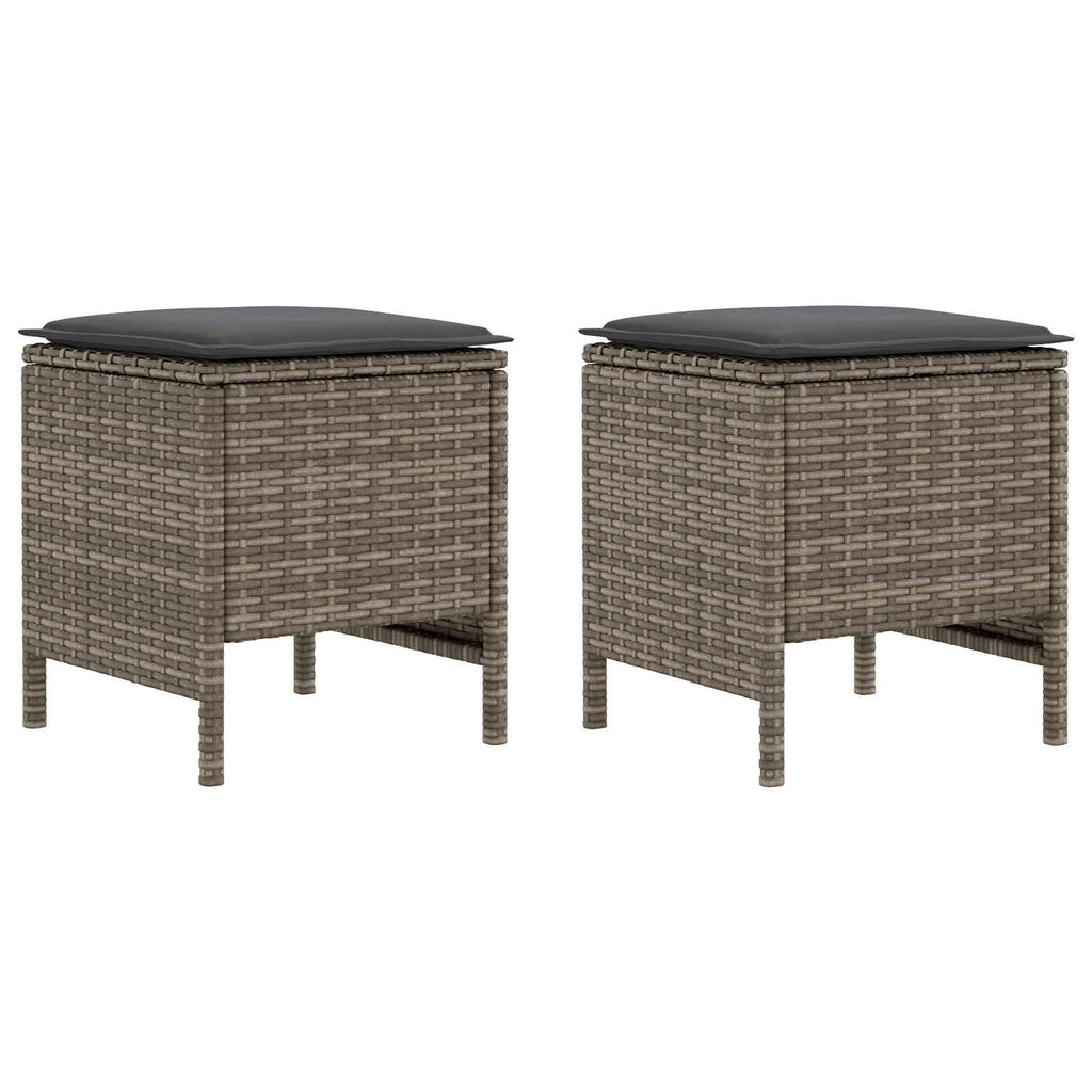 Garten-Fußhocker 2 Stück Grau und Dunkelgrau 38 x 38 x 45 cm