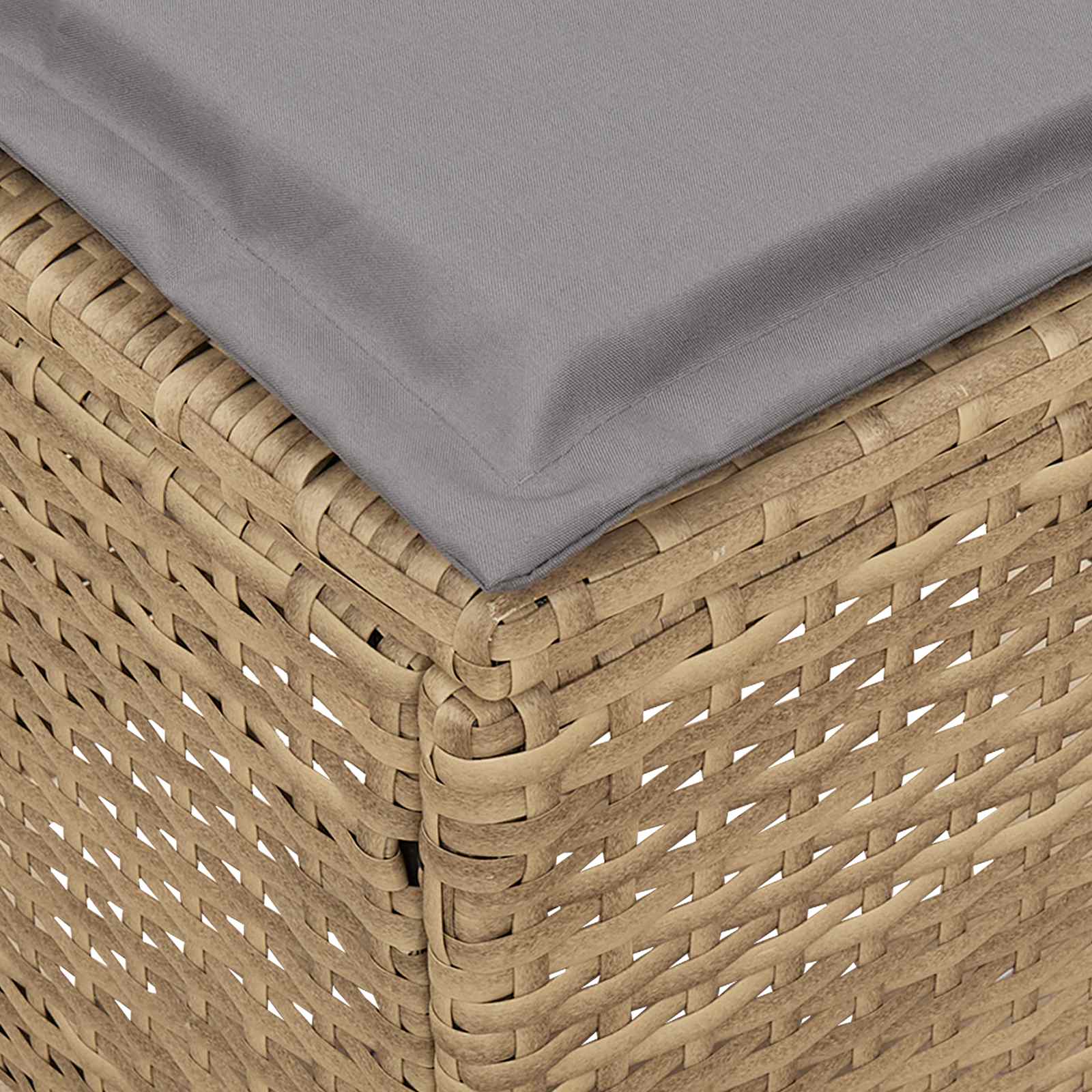 Garten-Fußhocker 2 Stück Beige und Hellgrau 38 x 38 x 45 cm