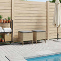 Garten-Fußhocker 2 Stück Beige und Hellgrau 38 x 38 x 45 cm