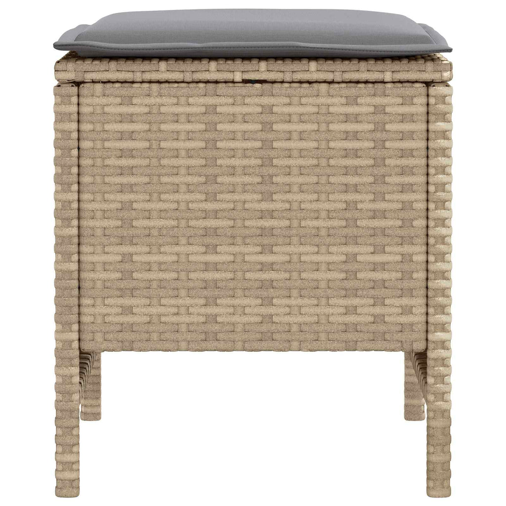 Garten-Fußhocker 2 Stück Beige und Hellgrau 38 x 38 x 45 cm