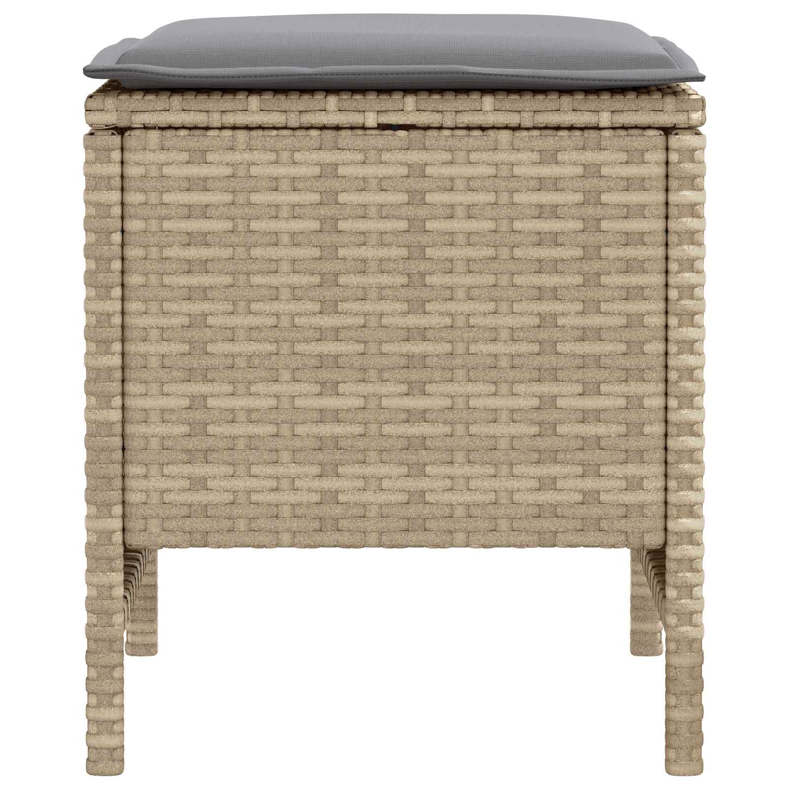 Garten-Fußhocker 2 Stück Beige und Hellgrau 38 x 38 x 45 cm