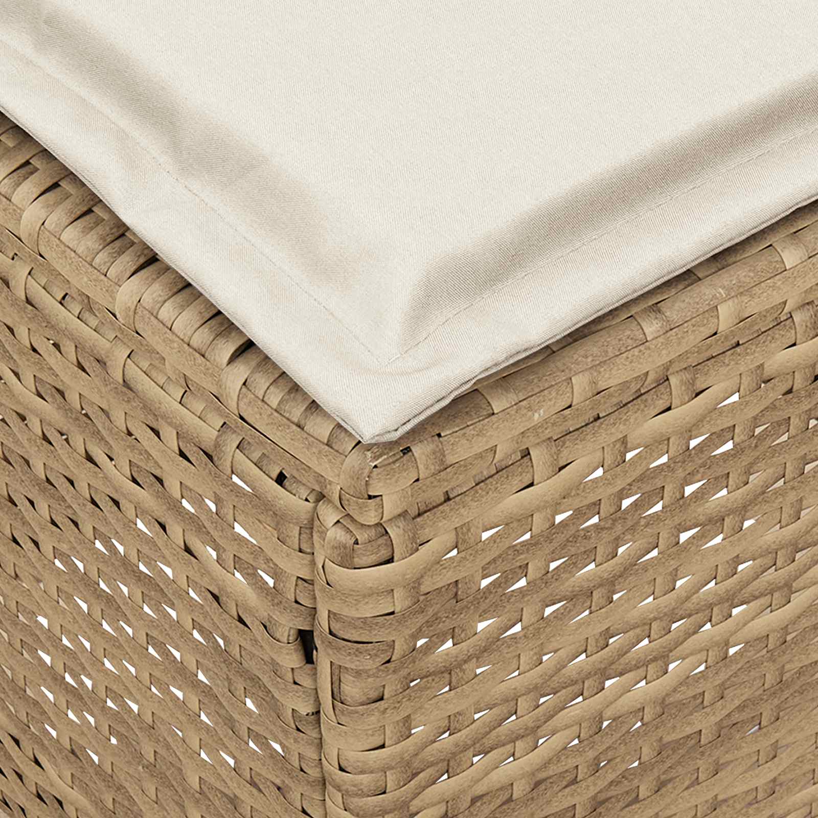 Garten-Fußhocker 2 Stück Beige und Creme 38 x 38 x 45 cm
