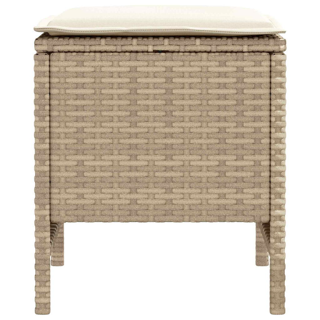 Garten-Fußhocker 2 Stück Beige und Creme 38 x 38 x 45 cm