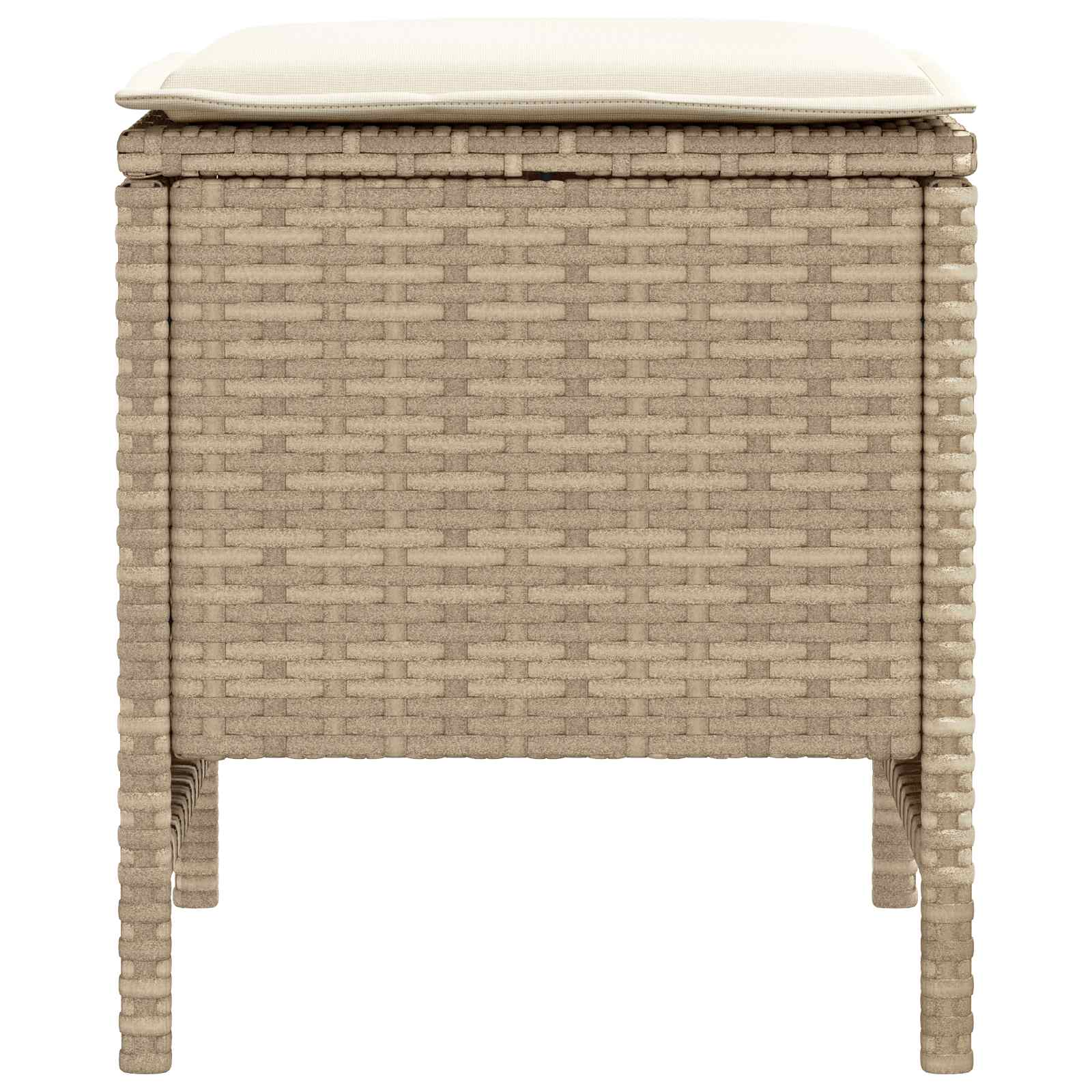 Garten-Fußhocker 2 Stück Beige und Creme 38 x 38 x 45 cm