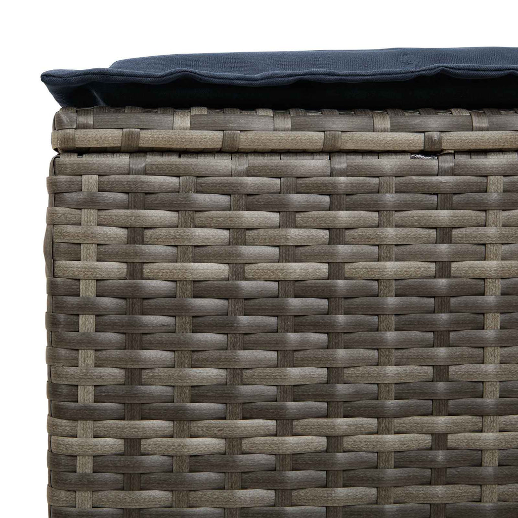 Garten-Fußhocker 2 Stück Grau und Marineblau 38 x 38 x 45 cm