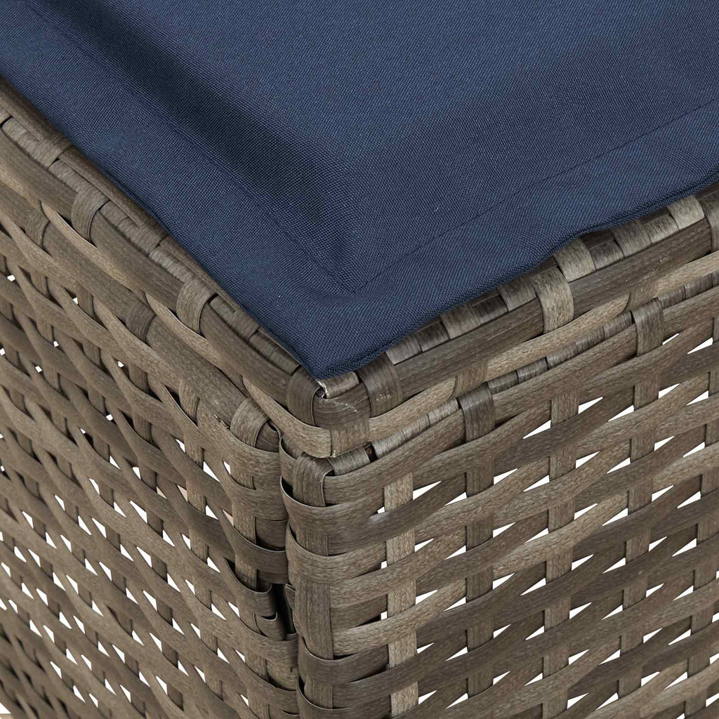 Garten-Fußhocker 2 Stück Grau und Marineblau 38 x 38 x 45 cm