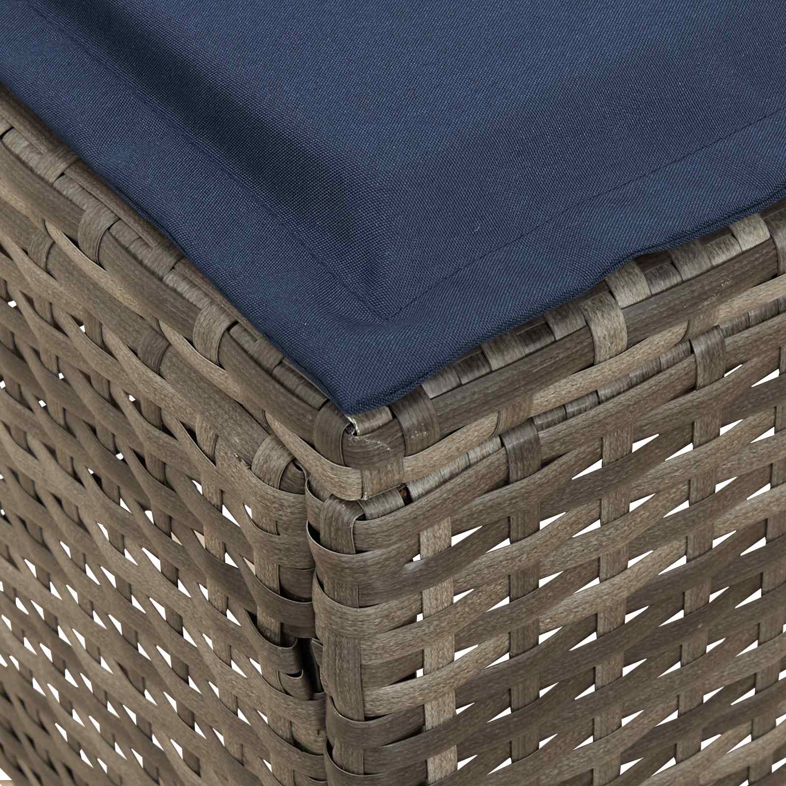 Garten-Fußhocker 2 Stück Grau und Marineblau 38 x 38 x 45 cm
