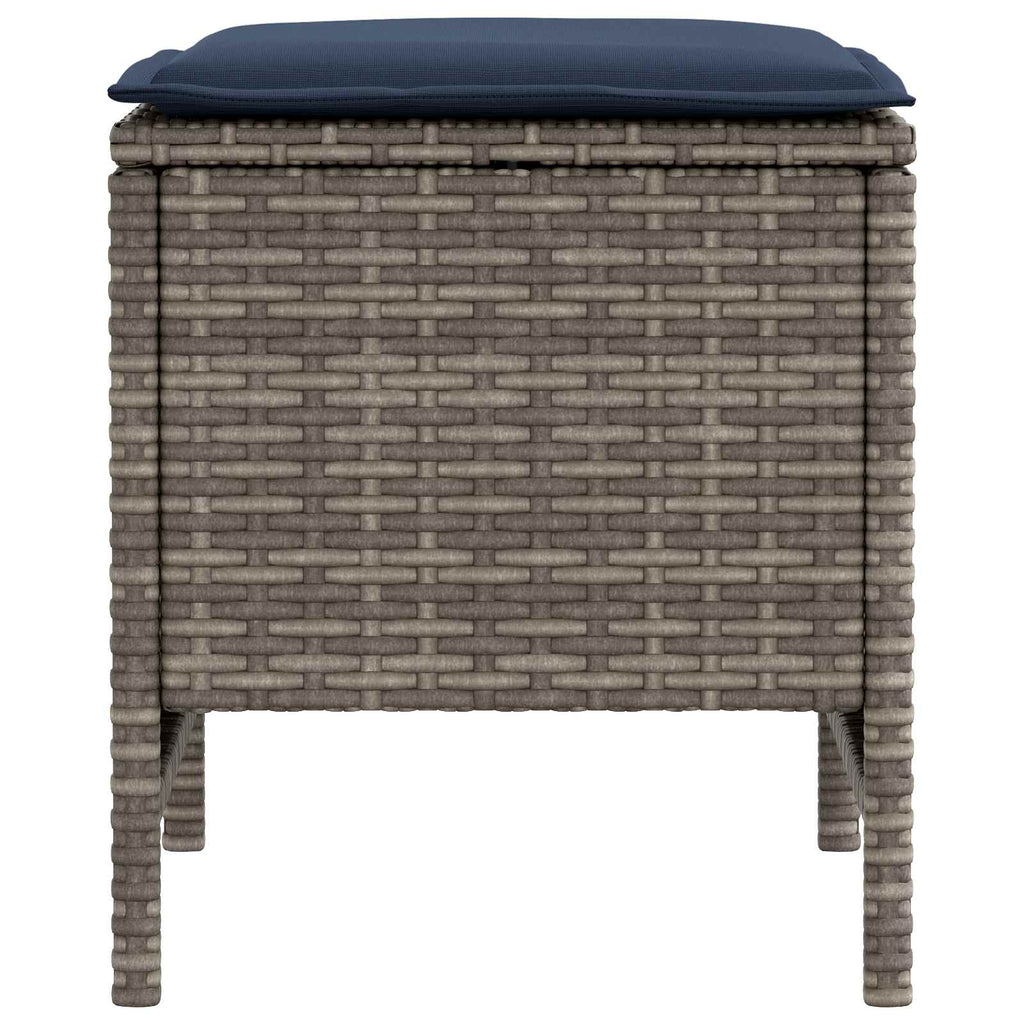 Garten-Fußhocker 2 Stück Grau und Marineblau 38 x 38 x 45 cm