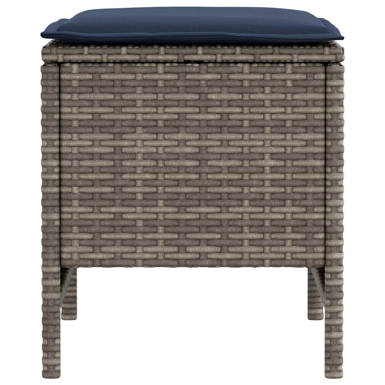 Garten-Fußhocker 2 Stück Grau und Marineblau 38 x 38 x 45 cm