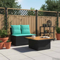 2 Stück Garten Mittel Sofa Mit Hochklapptisch Poly-Rattan