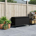 Garten-Fußhocker mit Kissen Schwarz 80 x 38 x 45 cm PE-Rattan