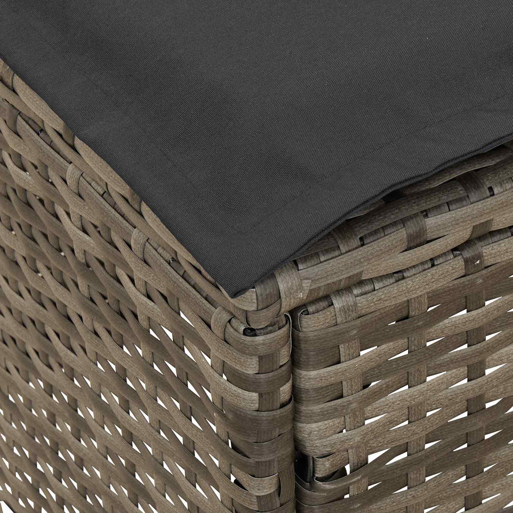 Garten-Fußhocker Grau und Dunkelgrau 80 x 38 x 45 cm PE-Rattan
