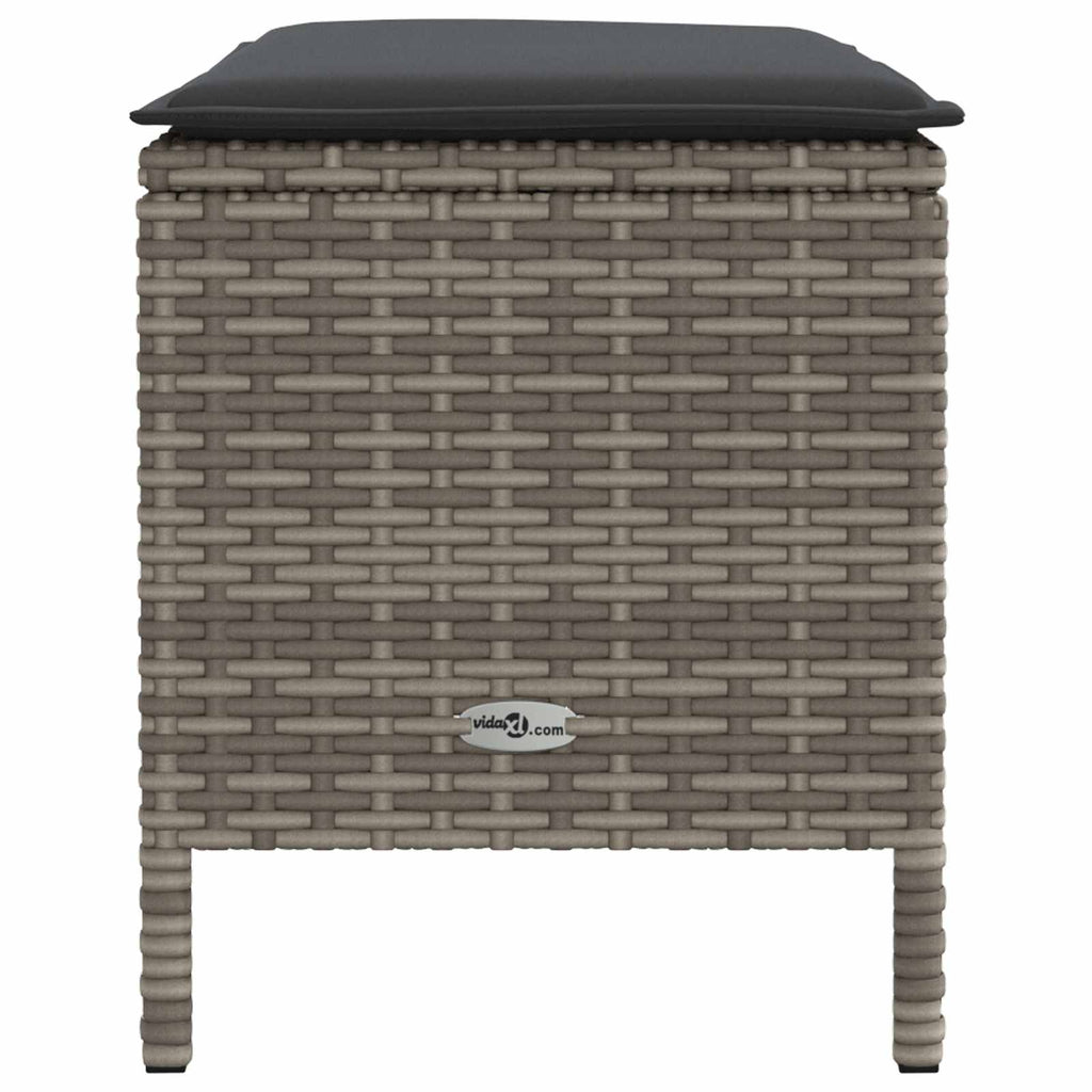 Garten-Fußhocker Grau und Dunkelgrau 80 x 38 x 45 cm PE-Rattan
