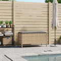 Garten-Fußhocker Beige und Hellgrau 80 x 38 x 42 cm PE-Rattan