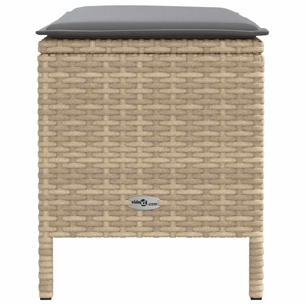 Garten-Fußhocker Beige und Hellgrau 80 x 38 x 42 cm PE-Rattan