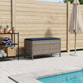 Garten-Fußhocker Grau und Marineblau 80 x 38 x 42 cm PE-Rattan