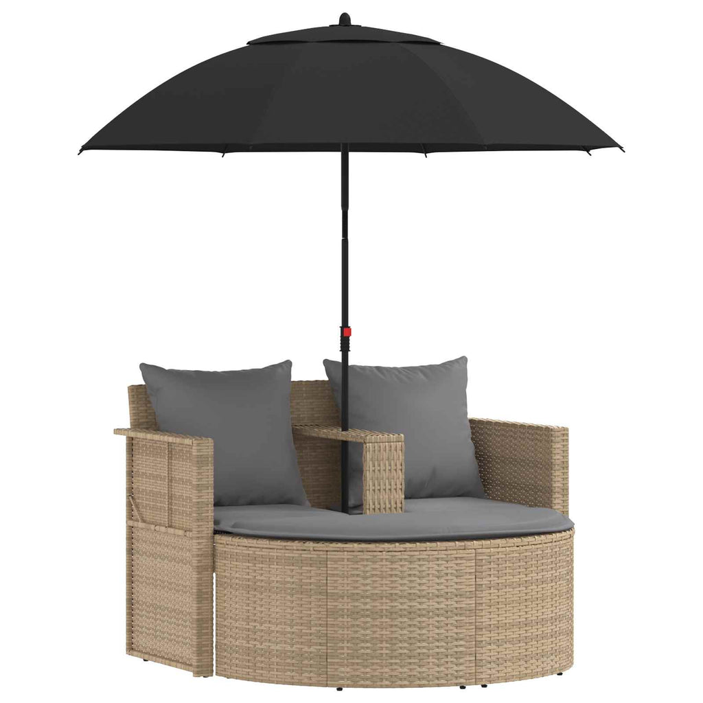 Garten-Sofa mit Kissen 8 pcs Beige und Hellgrau Poly-Rattan