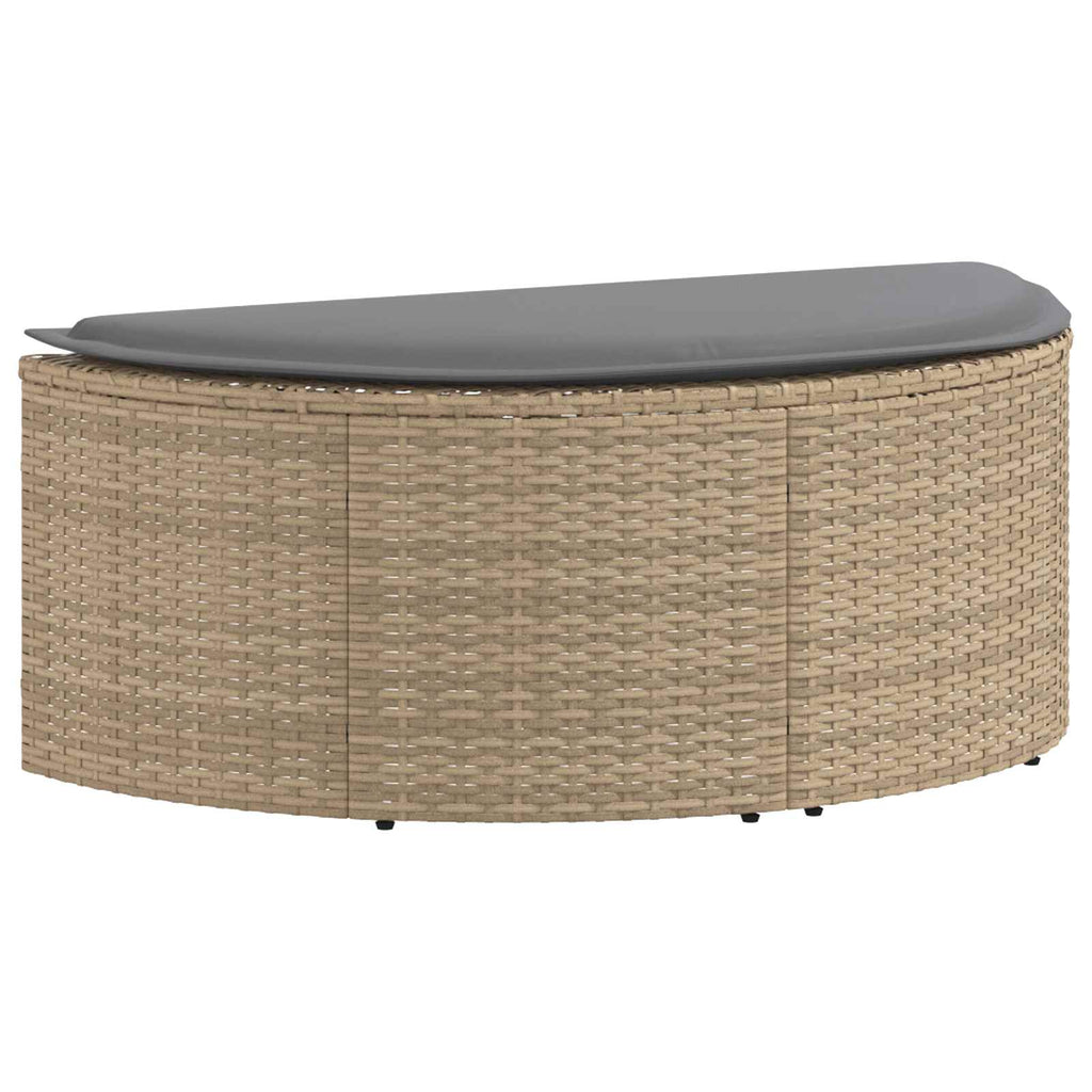 Garten-Sofa mit Kissen 8 pcs Beige und Hellgrau Poly-Rattan